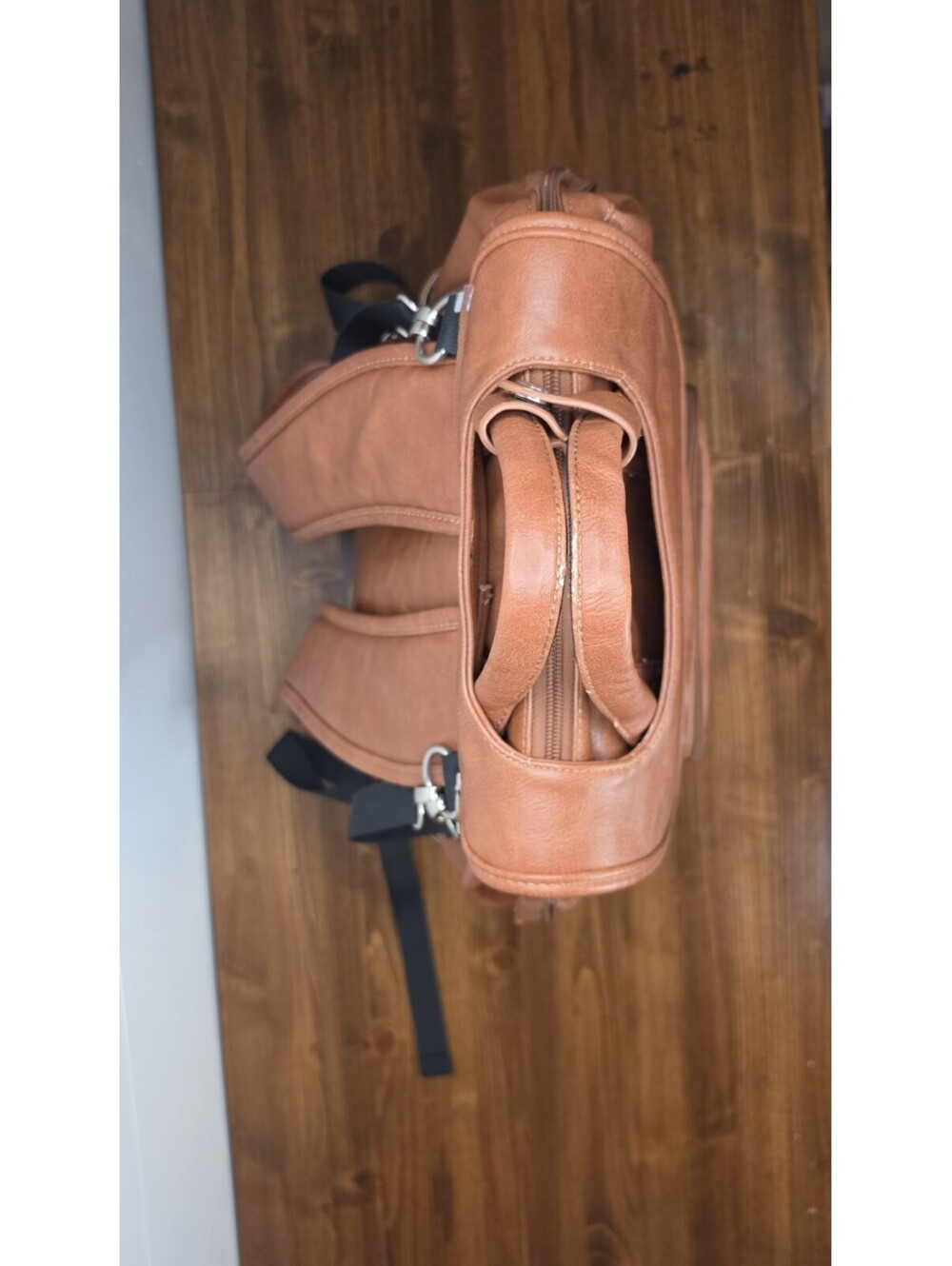 UPPER New York Vegan Leather Diaper Bag, Brown, # 63 - Picture 7 of 15